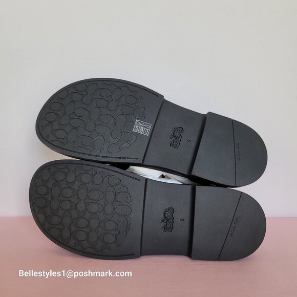 COACH Franny Leather Sandal with Ankle Buckle Closure -Black - Women’s Size 9B⭐ - Picture 13 of 16